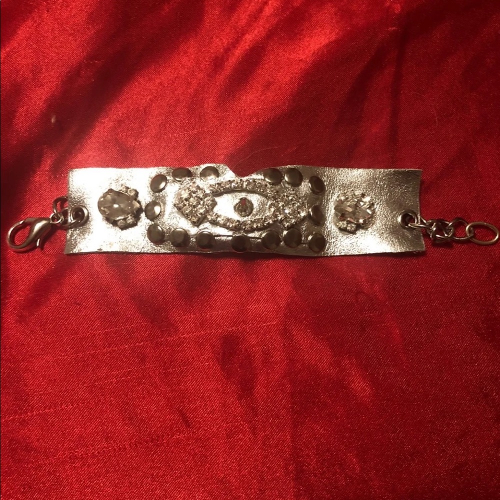 Punk  spike rhinestone bracelet